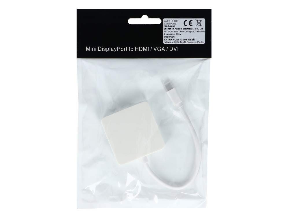 Adapter mini DisplayPort do HDMI VGA DVI Thunderbo