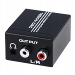 KONWERTER OPTYCZNY TOSLINK COAXIAL NA 2x CINCH RCA