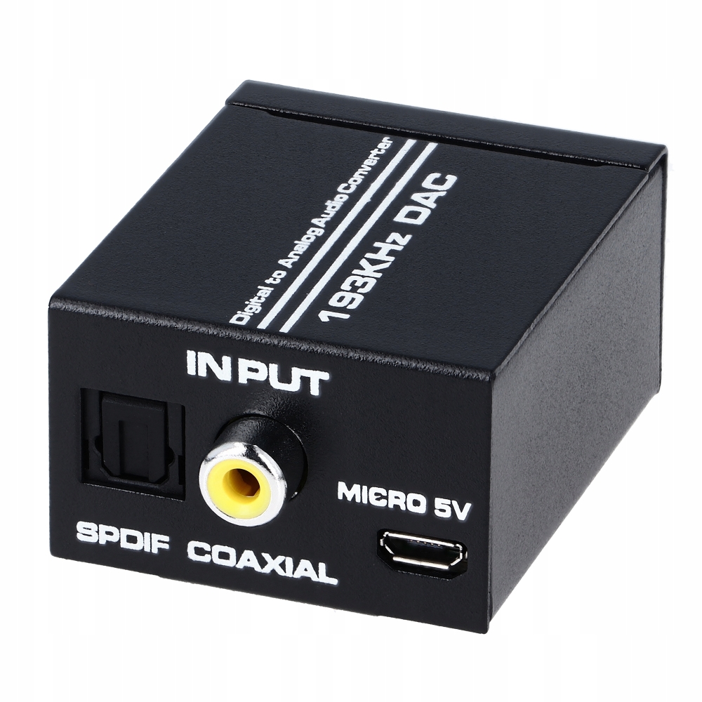 KONWERTER OPTYCZNY TOSLINK COAXIAL NA 2x CINCH RCA