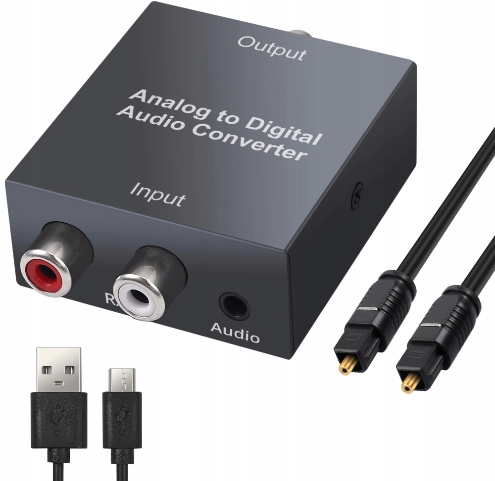 KONWERTER CINCH 2xRCA NA TOSLINK ANALOG/CYFROWY