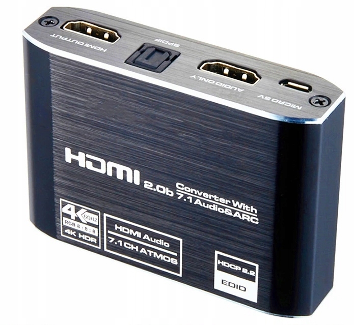 Ekstraktor HDMI 2.0 TOSLINK KONWERTER ATMOS 7.1