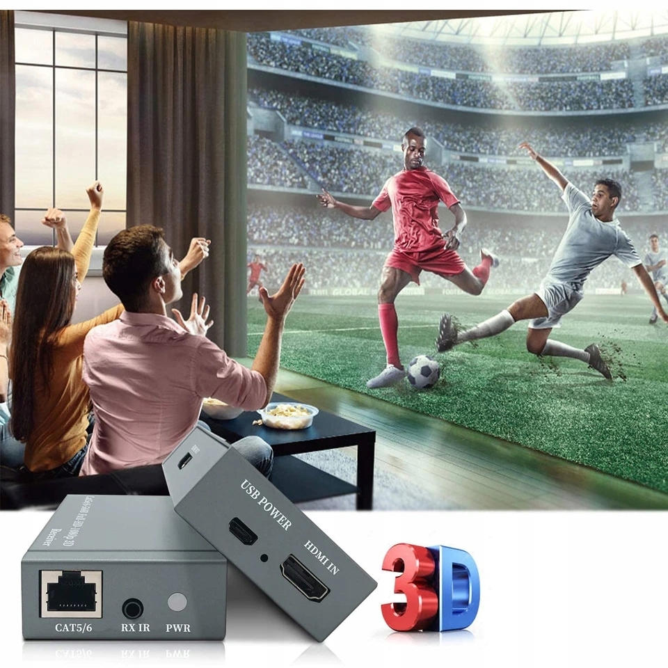 EXTENDER HDMI LAN PO SKRĘTCE RJ45 60M IR LOOPOUT