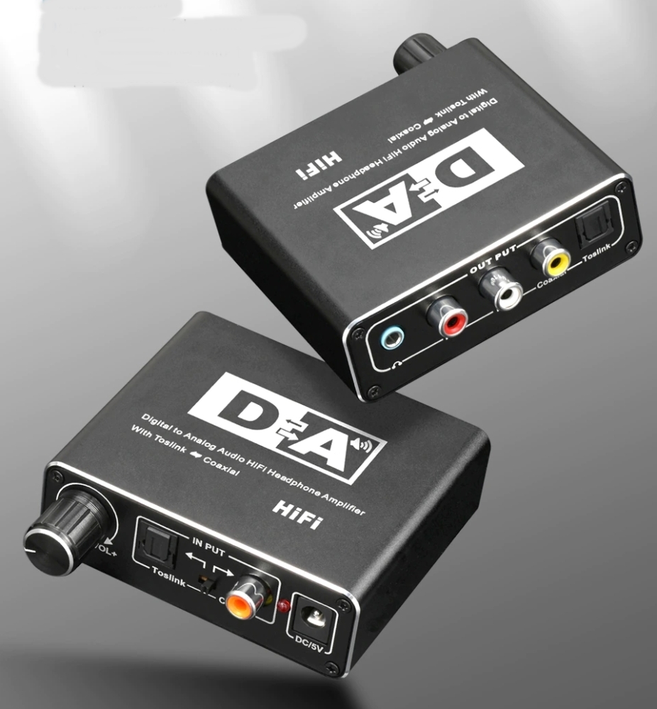 KONWERTER WZMACZNIACZ TOSLINK COAXIAL 2x CINCH DAC