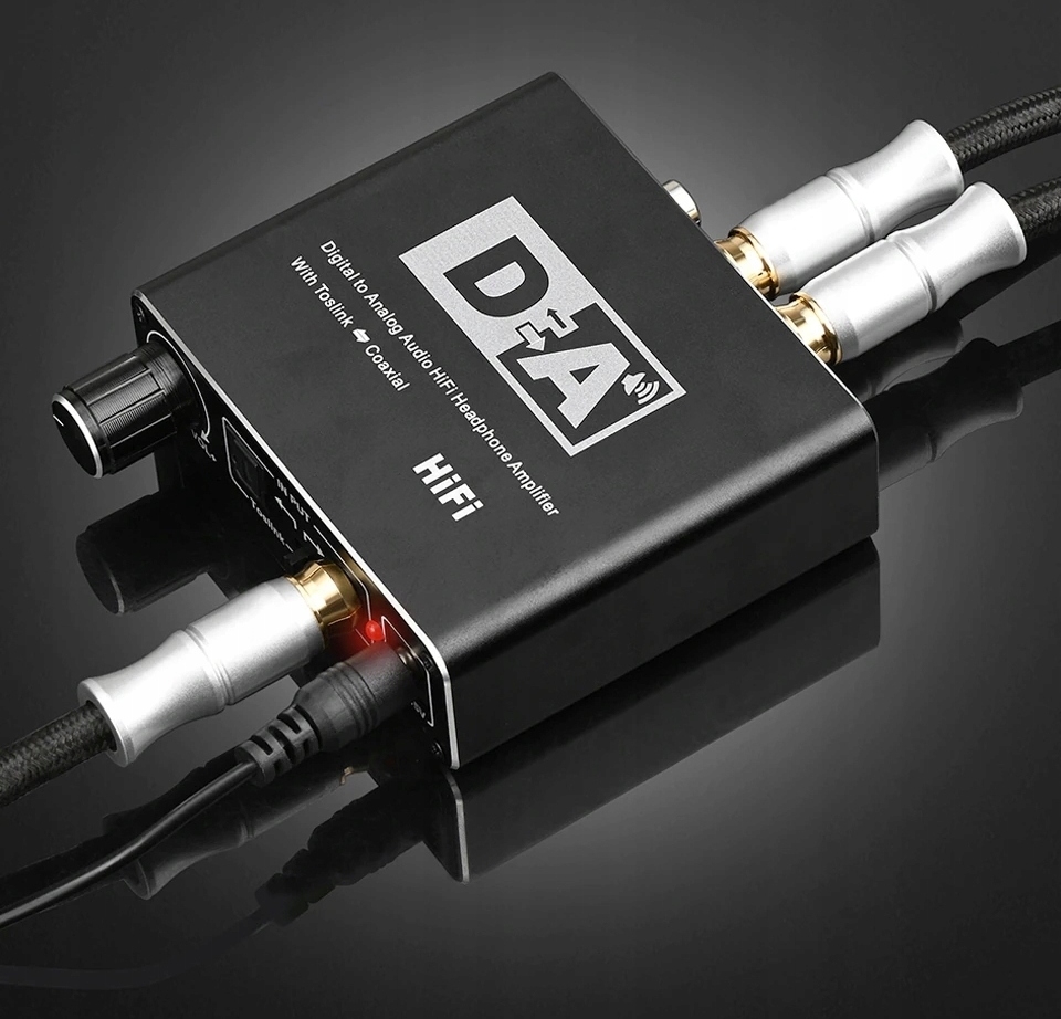 KONWERTER WZMACZNIACZ TOSLINK COAXIAL 2x CINCH DAC