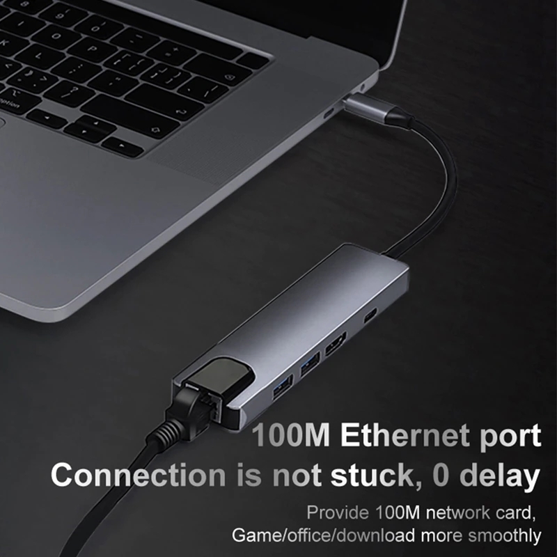 ADAPTER 5w1 USB-C Thunderbolt 3 HDMI 4K MacBook M1