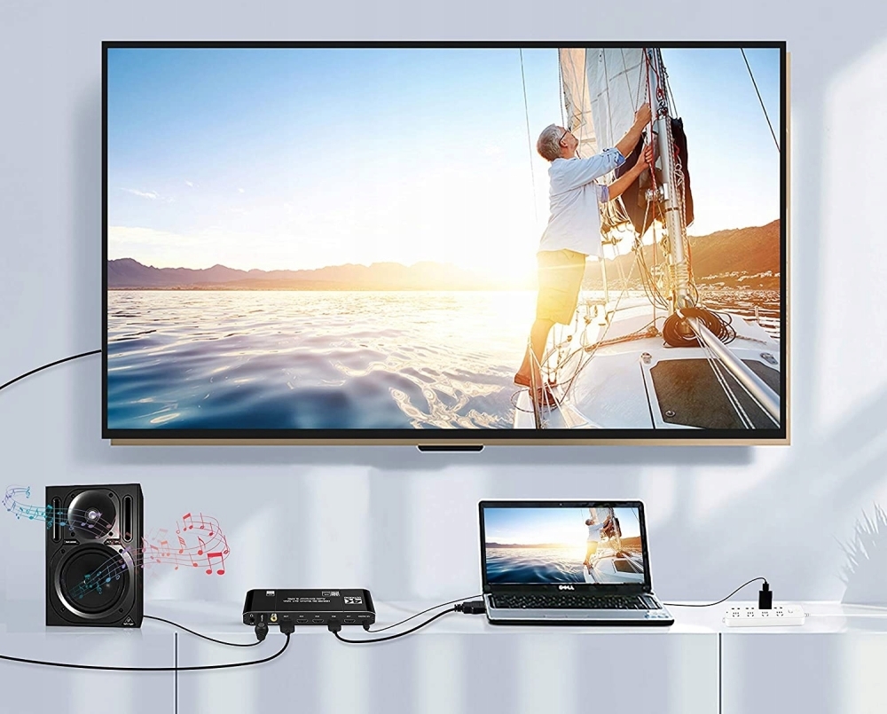 SWITCH HDMI 2.0 4x1 ROZDZIELAC EKSTRAKTOR AUDIO 4K