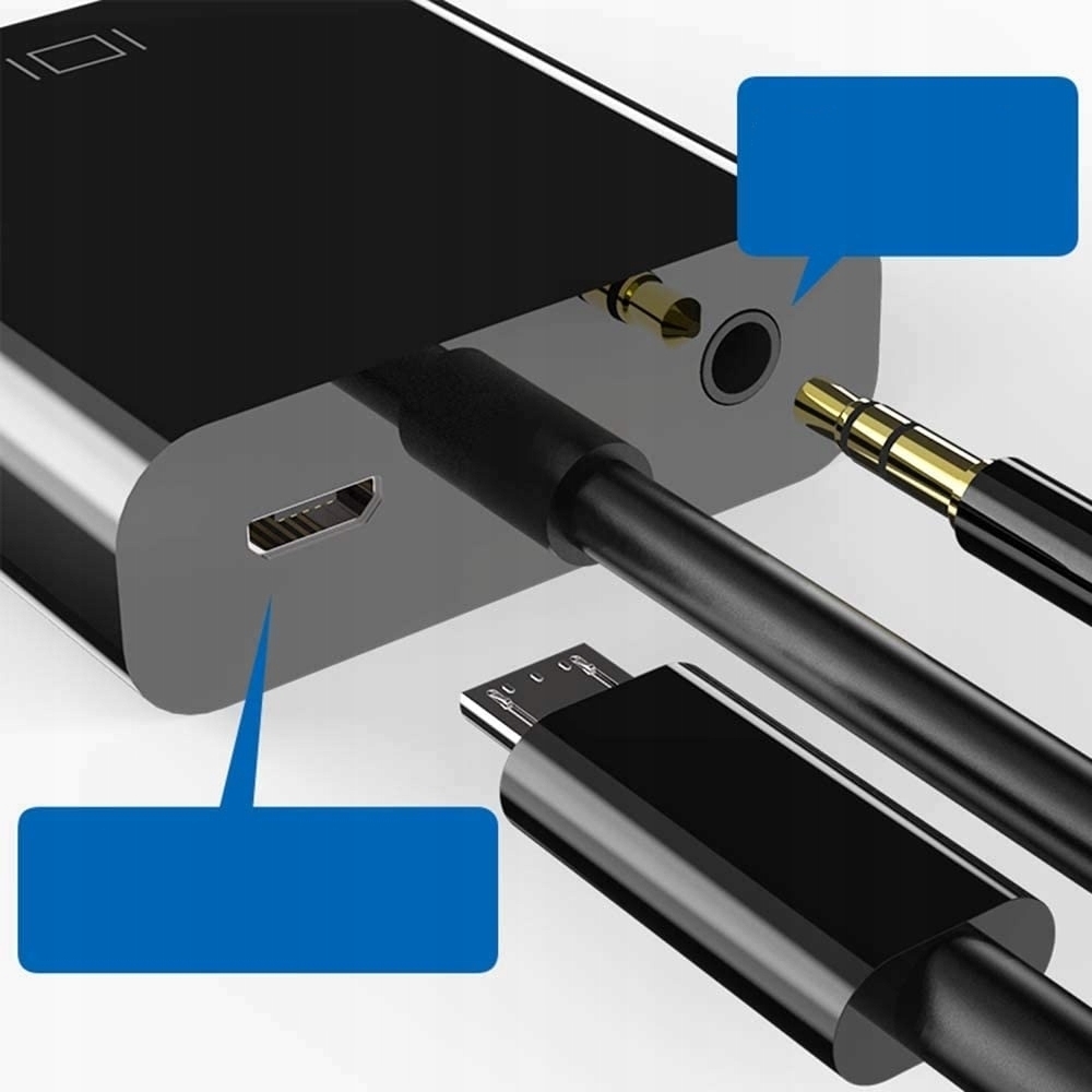 ADAPTER KONWERTER Z HDMI NA VGA+AUDIO + ZASILANIE