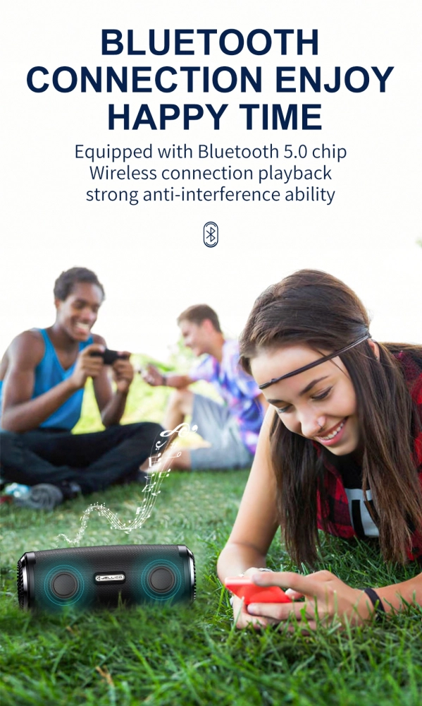 GŁOŚNIK PRZENOŚNY BASS BLUETOOTH 5.0 WODOODPORNY