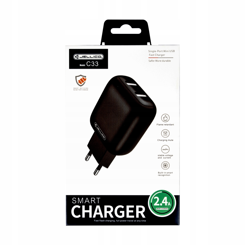 ŁADOWARKA DO TELEFONU 2xUSB KOSTKA FAST CHARGER 2A