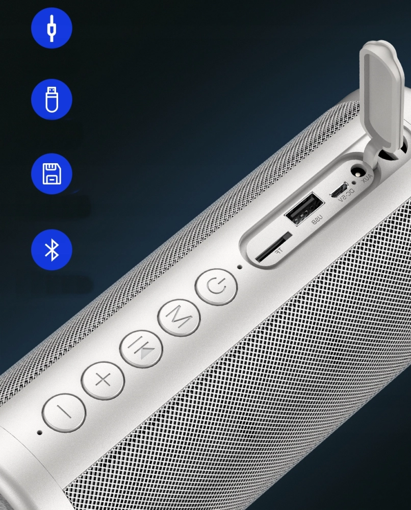 GŁOŚNIK PRZENOŚNY MOCNY BASS BLUETOOTH 5.0 USB