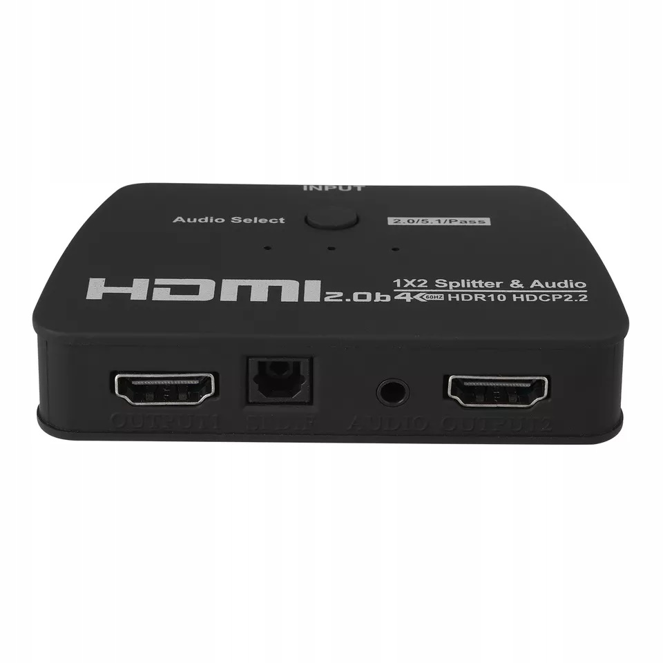 SPLITTER HDMI 1x2 HDCP 2.2 EKSTRAKTOR AUDIO 4K/60