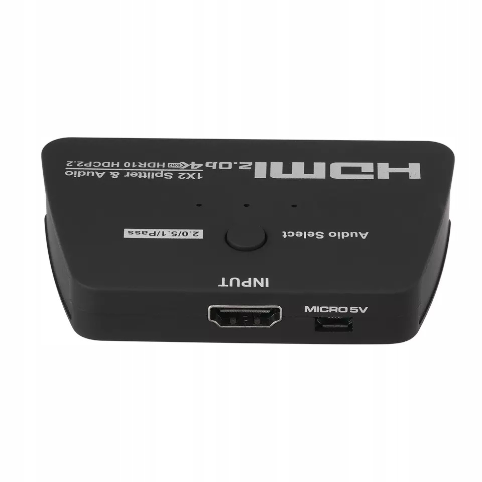 SPLITTER HDMI 1x2 HDCP 2.2 EKSTRAKTOR AUDIO 4K/60