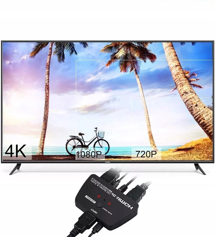 SPLITTER HDMI 1x2 HDCP 2.2 EKSTRAKTOR AUDIO 4K/60