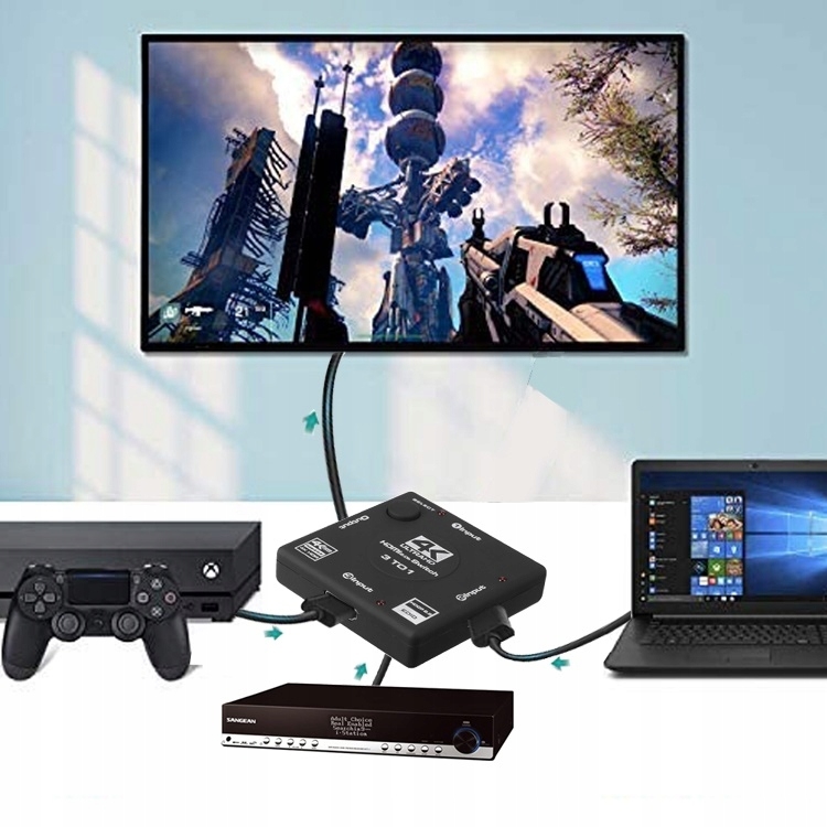 SWITCH 3x1 HDMI 2.0 PRZEŁĄCZNIK ROZDZIELACZ 4K60HZ