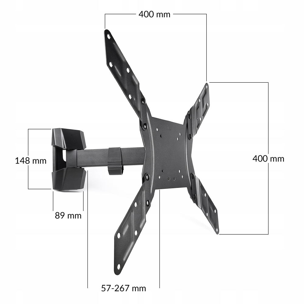 UCHWYT TV 55" OBROTOWY UCHYLNY WIESZAK ŚCIENNY LCD