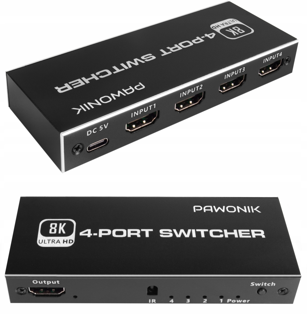 SWITCH HDMI 2.1 4x1 PRZEŁĄCZNIK 8K 4K 120HZ 240HZ