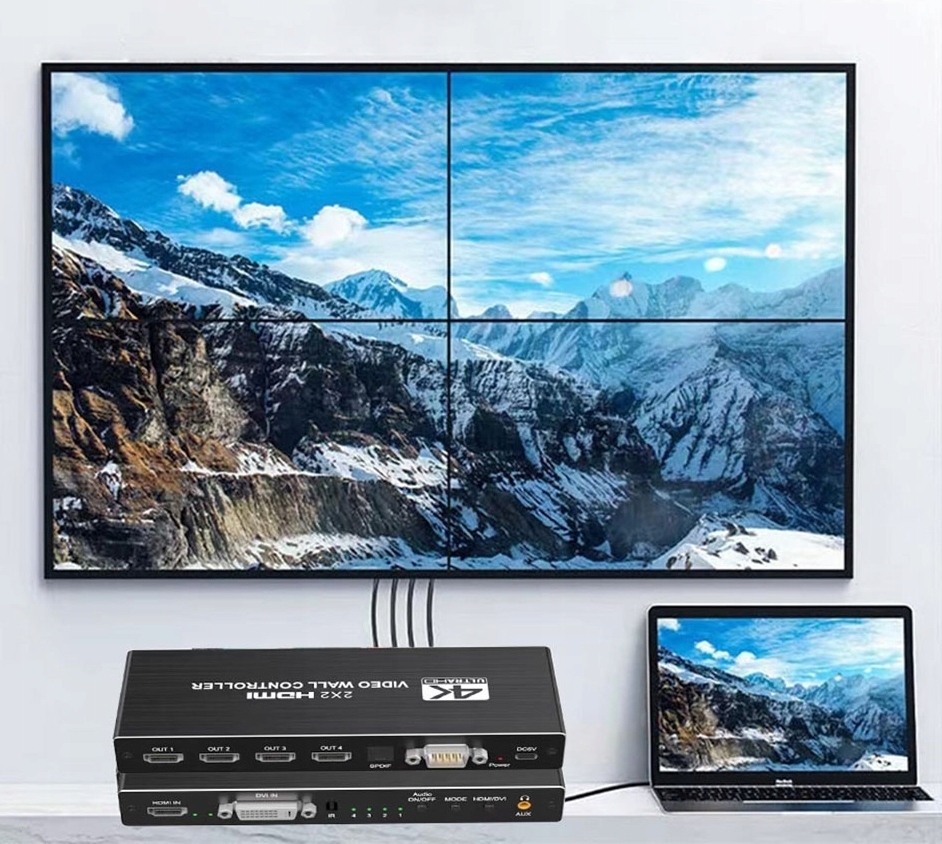 KONTORLER ŚCIANY VIDEO WALL HDMI 2X2 ROZGAŁĘŹNIK