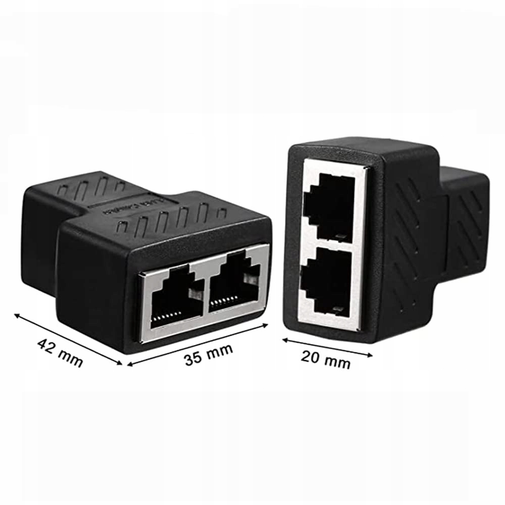 SPLITTER LAN 1x2 ADAPTER ROZGAŁĘŹNIK RJ45 100 Mbps
