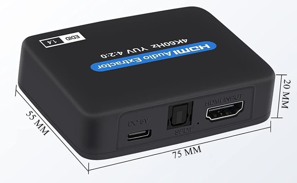 Ekstraktor HDMI 2.0 TOSLINK KONWERTER OPTYCZNY JACK AUX HDCP 4K