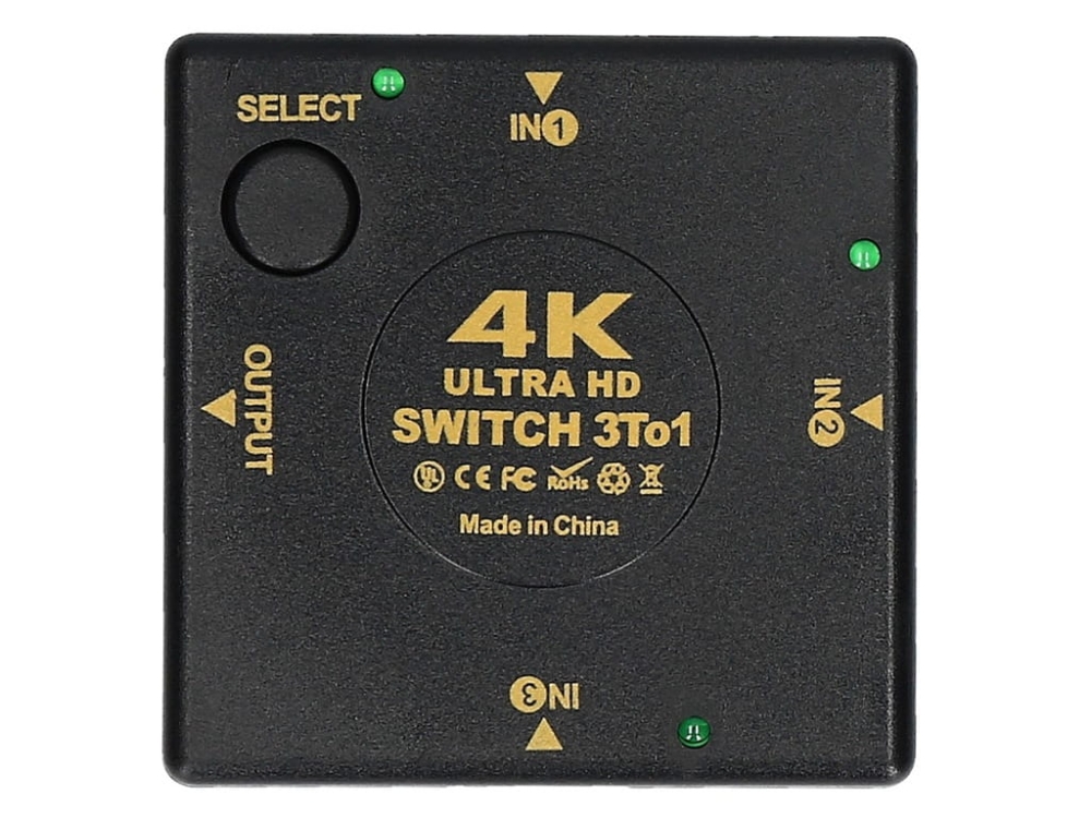 SWITCH 3x HDMI PRZEŁĄCZNIK ROZDZIELACZ ULTRA HD 4K