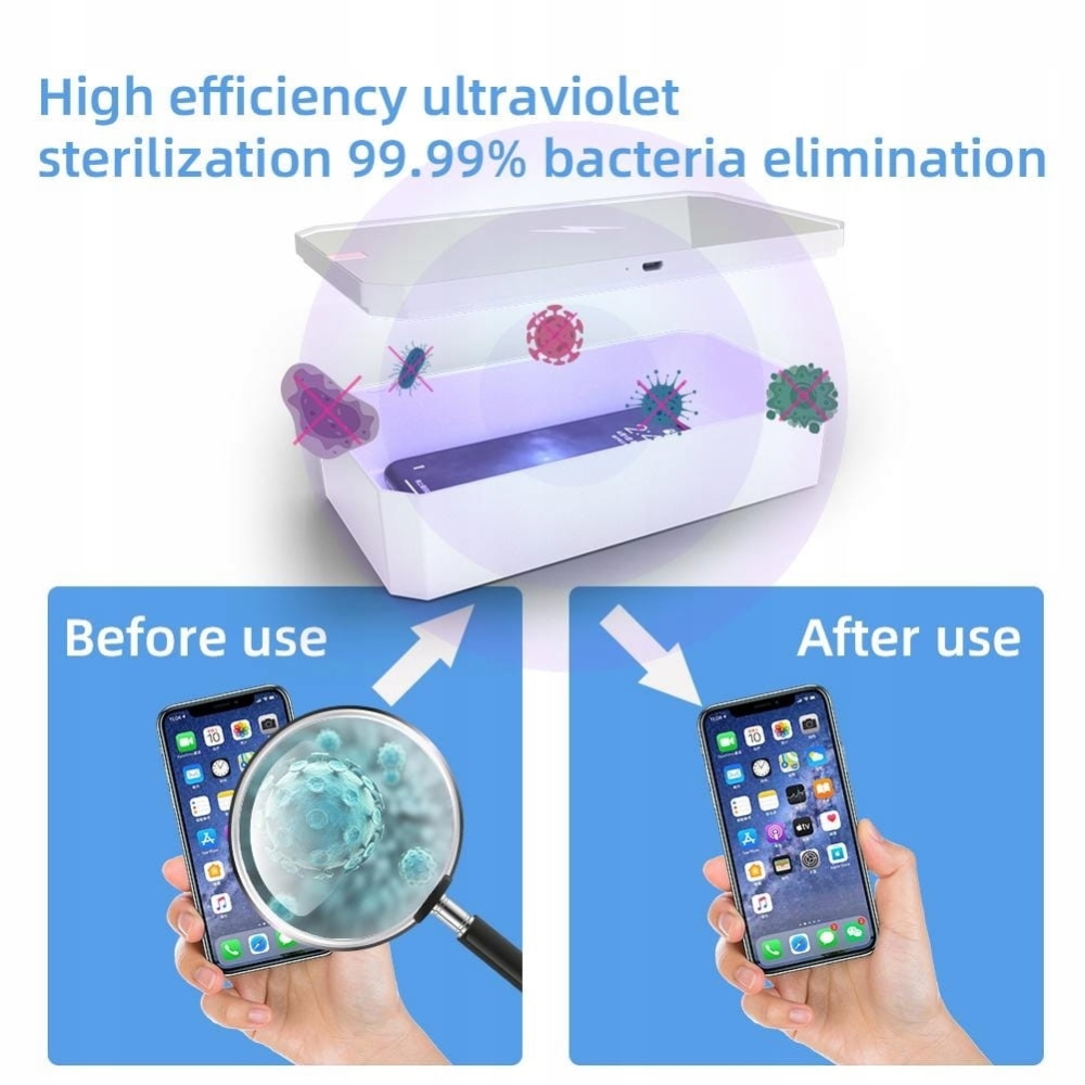 ŁADOWARKA BEZPRZEWODOWA STERYLIZATOR UV + LUSTERKO