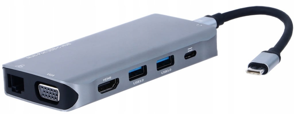 Adapter HUB USB-C HDMI VGA LAN MacBook Stacja 10w1
