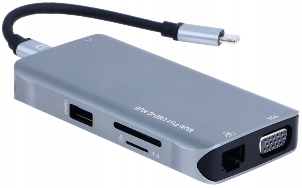 Adapter HUB USB-C HDMI VGA LAN MacBook Stacja 10w1