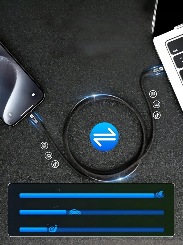 KABEL USB 3.2 Thunderbolt 3 100W 20Gbps 8K60Hz 4K120Hz PRZEWÓD USB C 1M