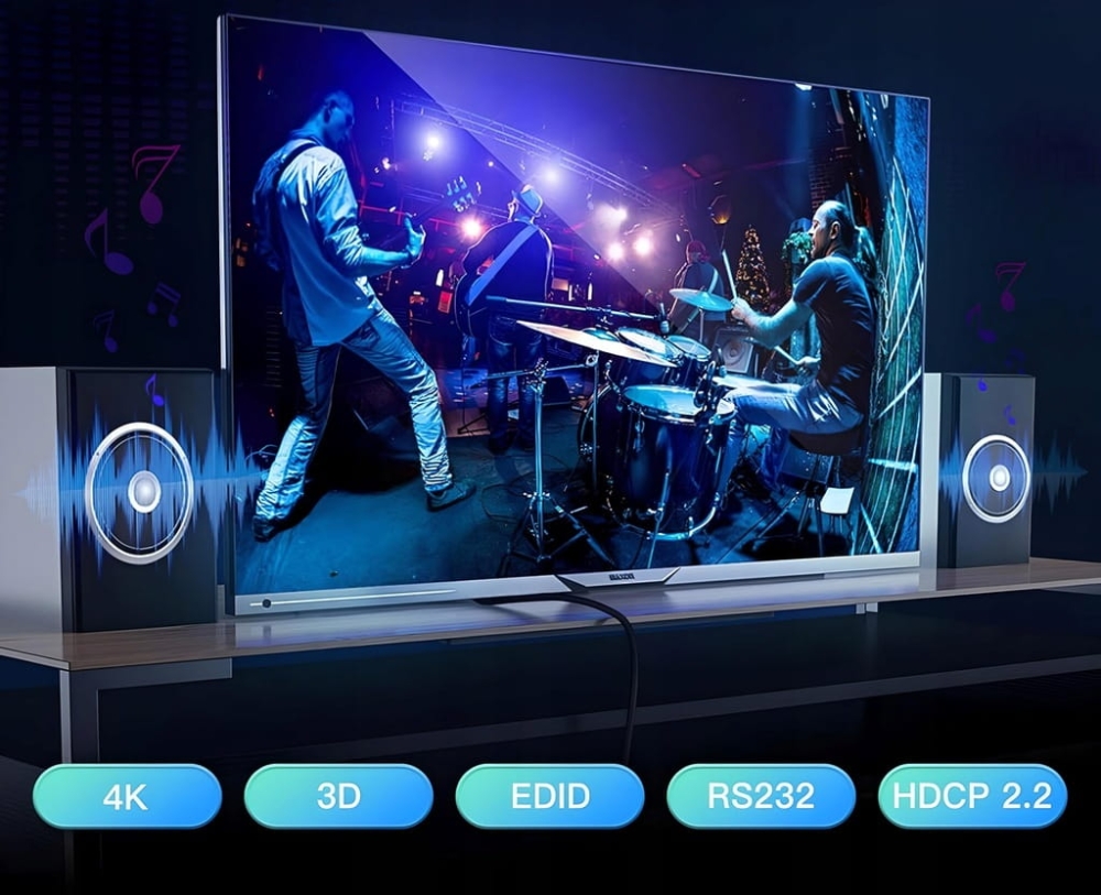 MATRIX HDMI 2.0 8x8 PRZEŁĄCZNIK SWITCH HDCP 2.2 RS232 8 WEJŚĆ - 8 WYJŚĆ