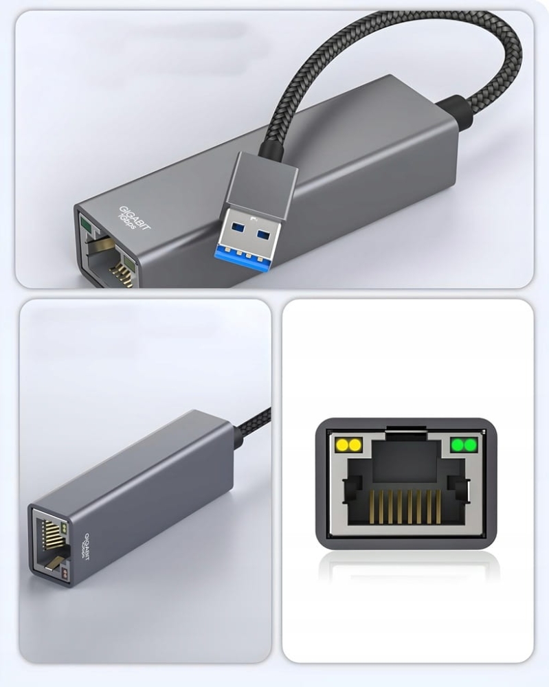 ADAPTER SIECIOWY USB 3.0 KARTA SIECIOWA LAN RJ45 1000MBPS Ethernet Gigabit