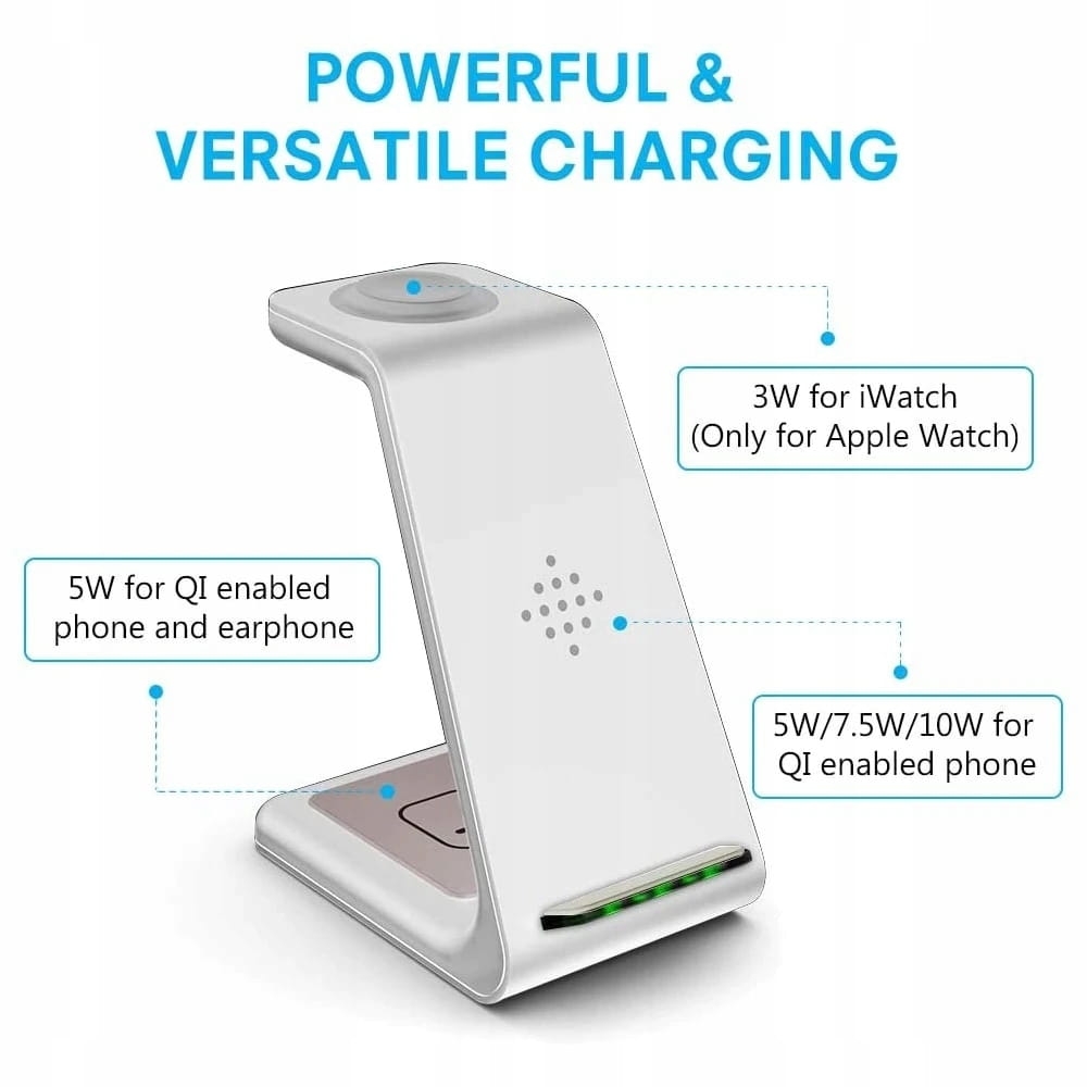 STACJA DOKUJĄCA ŁADOWARKA INDUKCYJNA BEZPRZEWODOWA iPHONE WATCH 20W 3w1