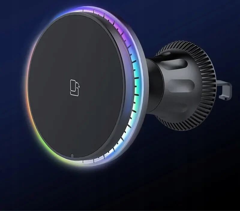 BEZPRZEWODOWY UCHWYT SAMOCHODOWY kolory RGB Z MAGNESEM MAGSAFE IPHONE 14 13