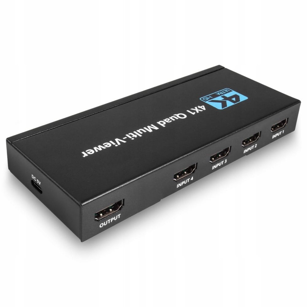 DZIELNIK HDMI 4x1 QUAD MULTI VIEWER PRZEŁĄCZNIK 4x1 Rozdzielacz 4K + PILOT
