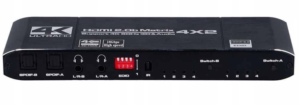 Matrix 4x2 Switch Splitter HDMI 2.0 HDR 18G UHD 4K