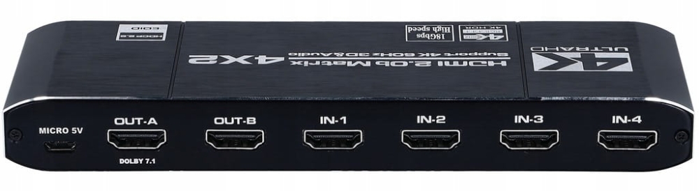 Matrix 4x2 Switch Splitter HDMI 2.0 HDR 18G UHD 4K