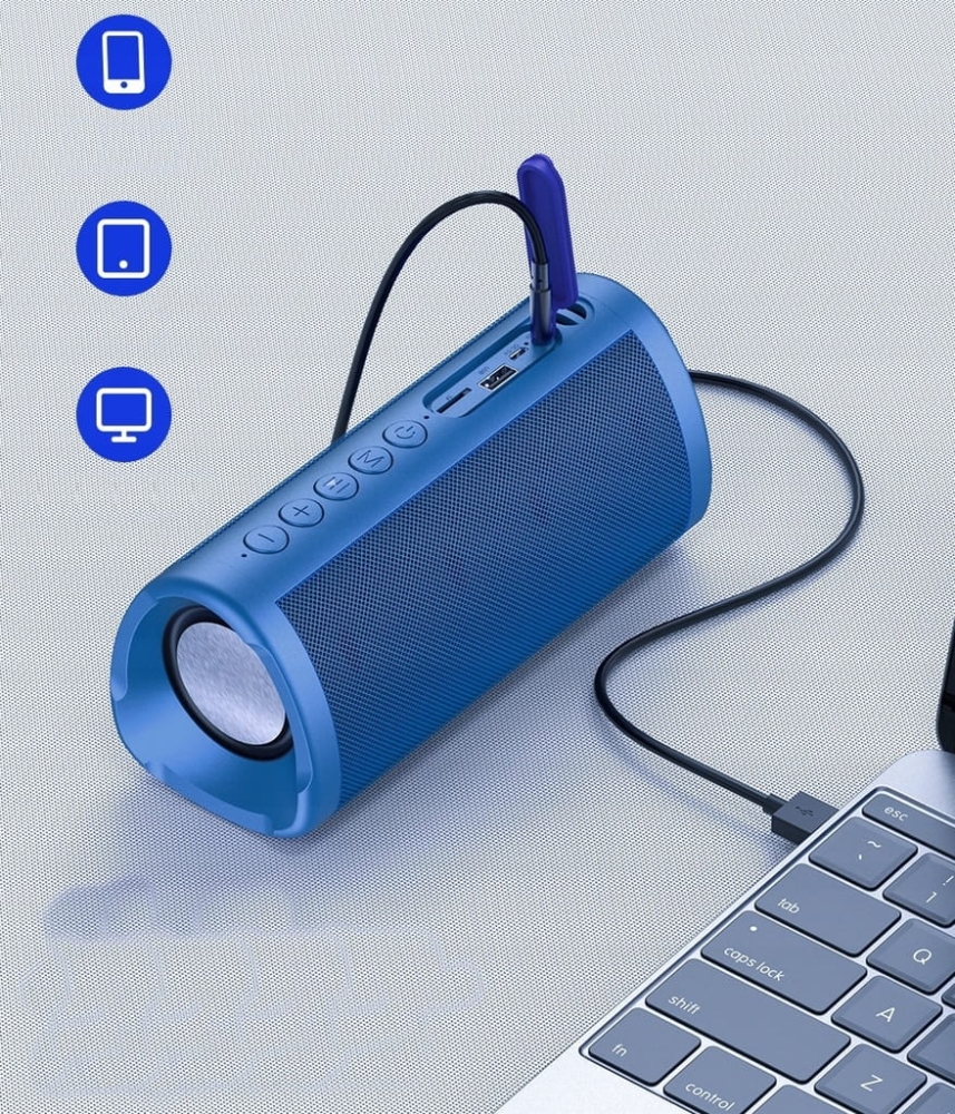 GŁOŚNIK PRZENOŚNY MOCNY BASS BLUETOOTH 5.0 USB