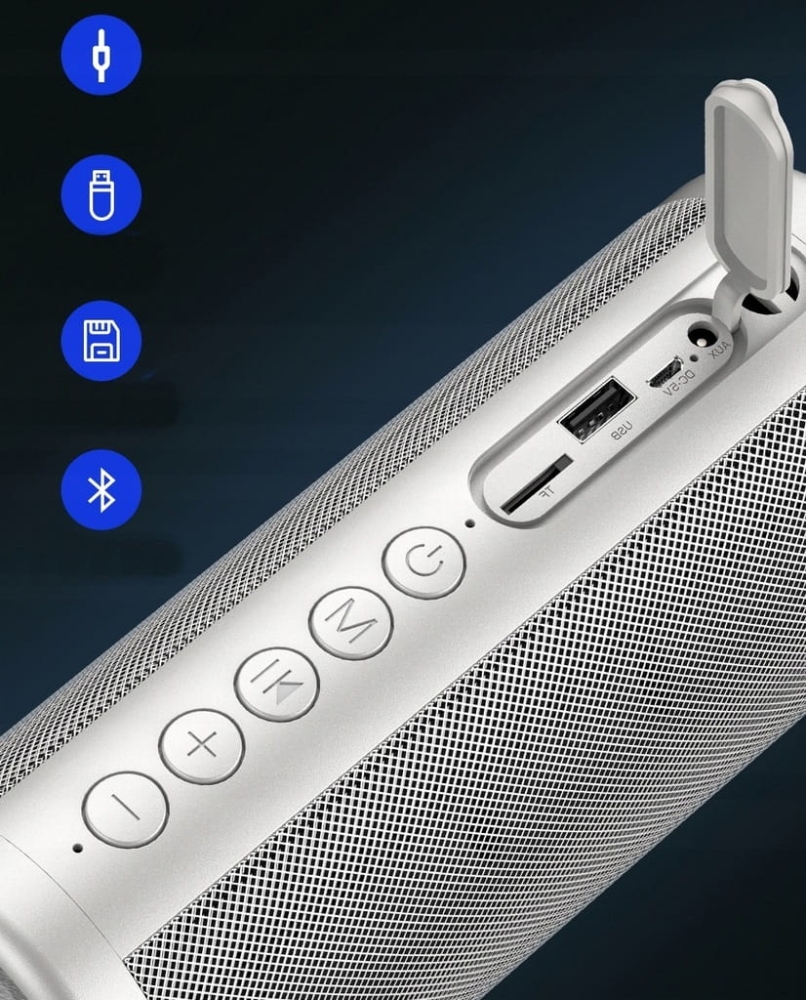 GŁOŚNIK PRZENOŚNY MOCNY BASS BLUETOOTH 5.0 USB