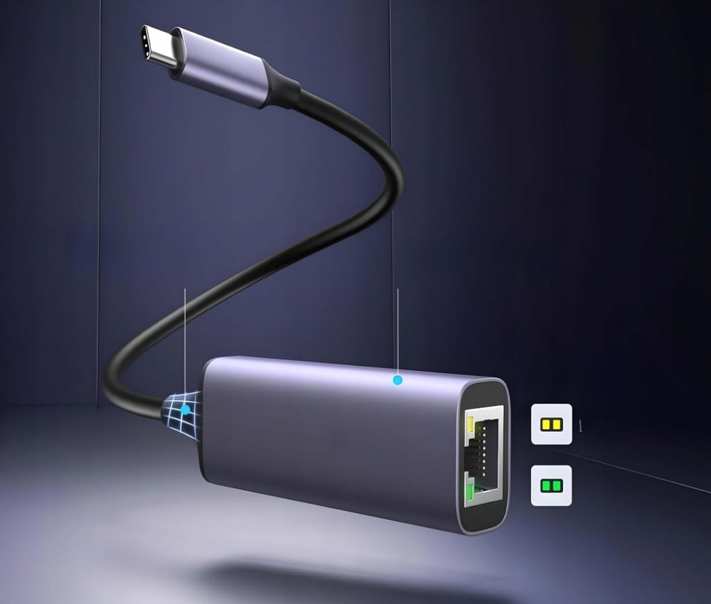 ADAPTER SIECIOWY USB-C KARTA SIECIOWA LAN RJ45 1000MBPS Ethernet Gigabit