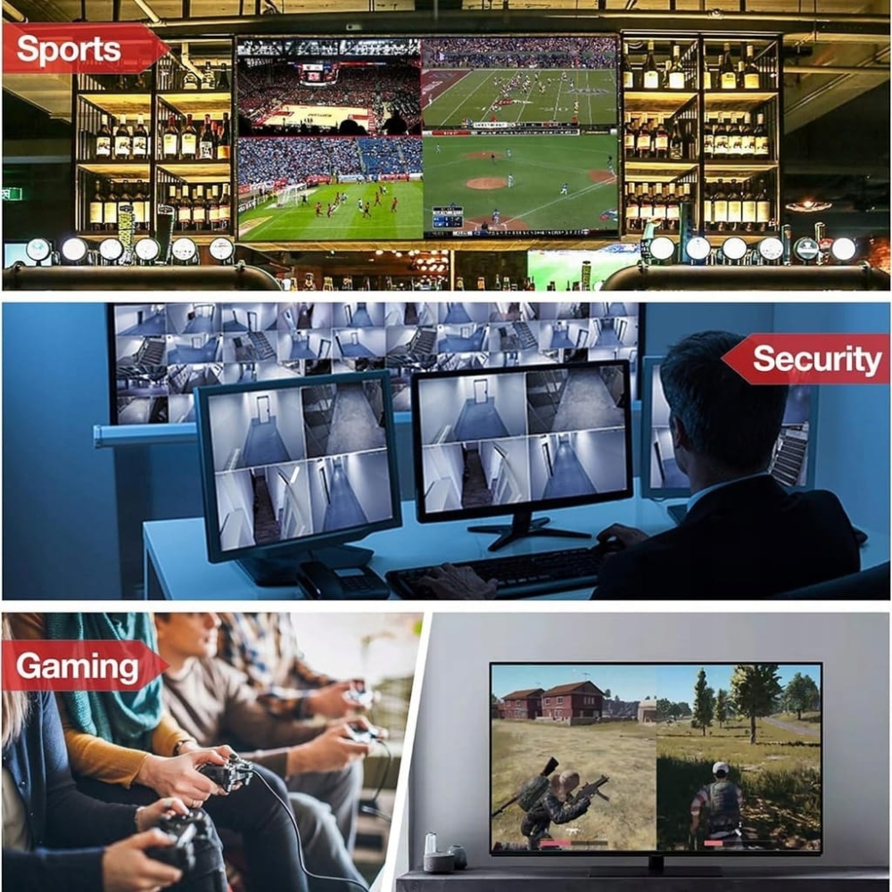DZIELNIK OBRAZU HDMI 9x1 MULTI VIEWER PRZEŁĄCZNIK 9x1 Rozdzielacz 4K PILOT