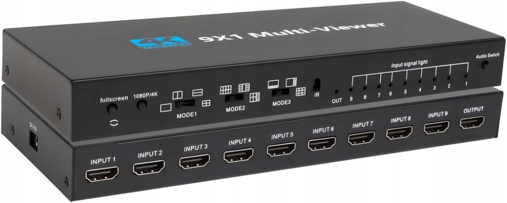 DZIELNIK OBRAZU HDMI 9x1 MULTI VIEWER PRZEŁĄCZNIK 9x1 Rozdzielacz 4K PILOT