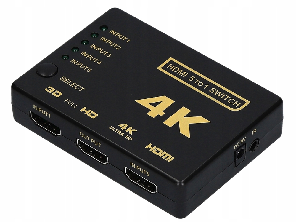 SWITCH 5x HDMI PRZEŁĄCZNIK ROZDZIELACZ ULTRA HD 4K