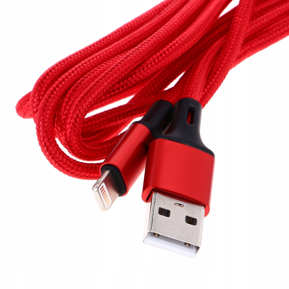 WZMOCNIONY KABEL USB LIGHTNING IPHONE NYLON 2,4A
