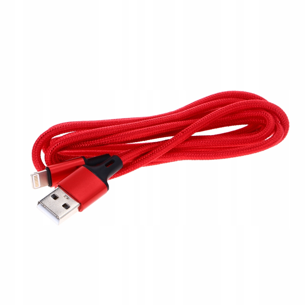 WZMOCNIONY KABEL USB LIGHTNING IPHONE NYLON 2,4A